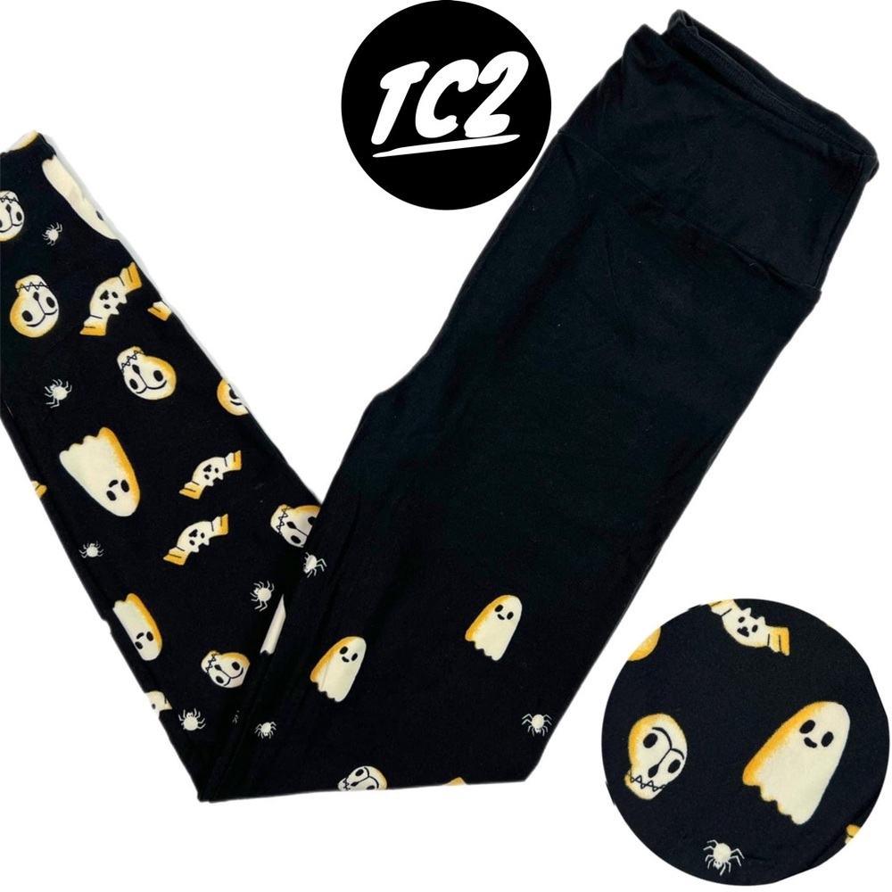 LuLaRoe Leggings 2 Pair Halloween Bundle TC2 Ghost Skull Pumpkin